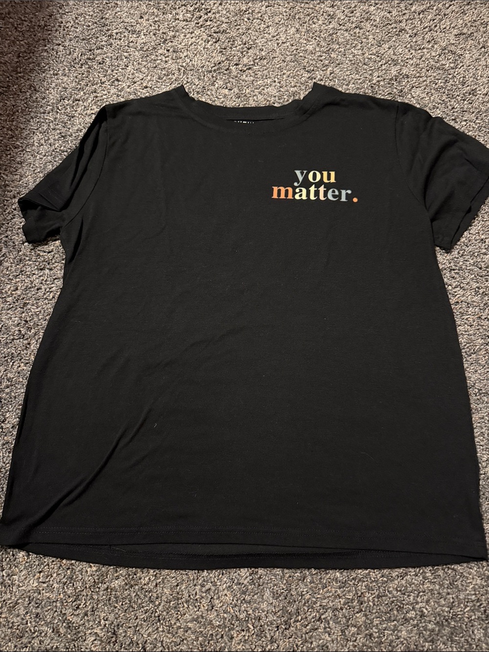 SHEIN Black "You Matter" Short Sleeve Tee